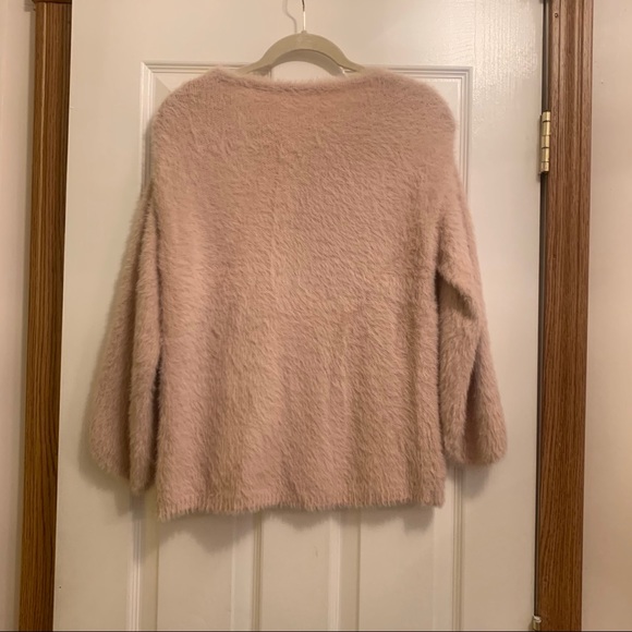 Red herring pink eye lash cozy 3/4 sleeve pullover sweater - Picture 5 of 5